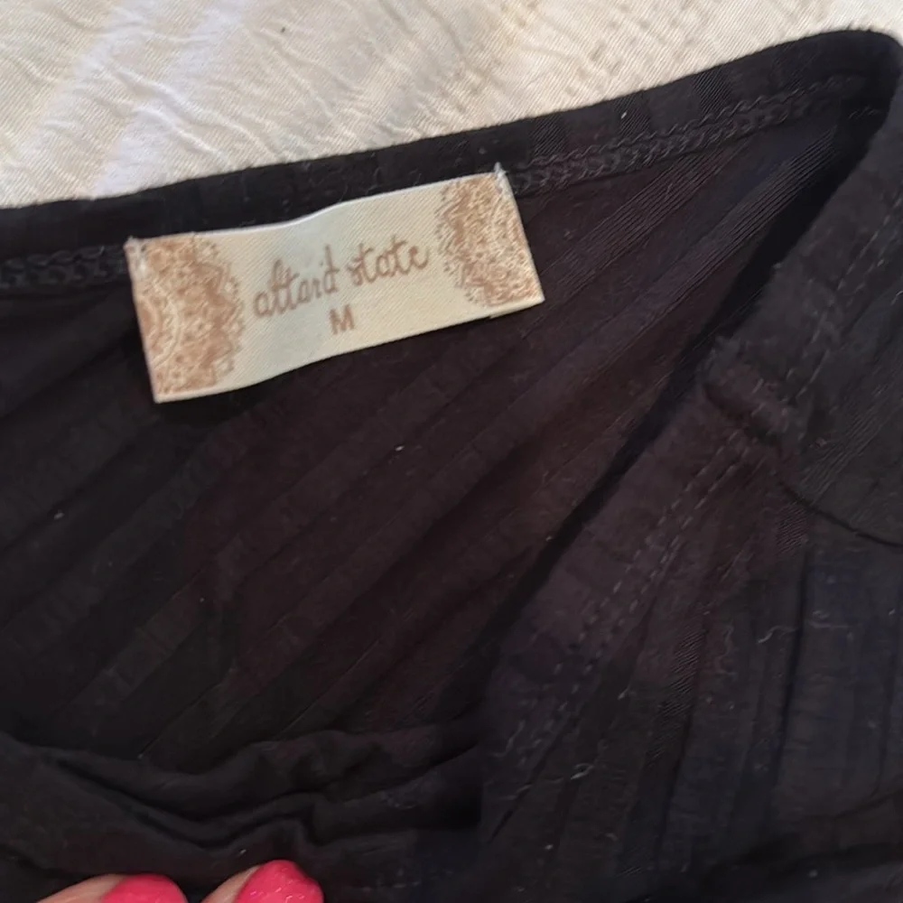 Black V-Neck Women's Top - Picture 2 of 3